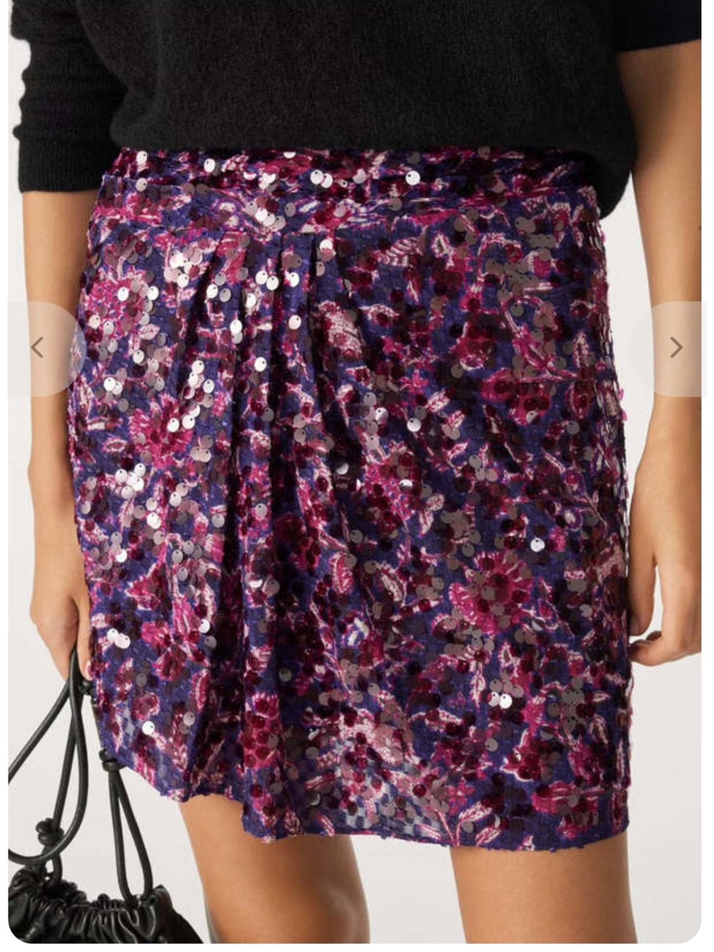 ba&sh Purple Floral Sequin Mini Skirt